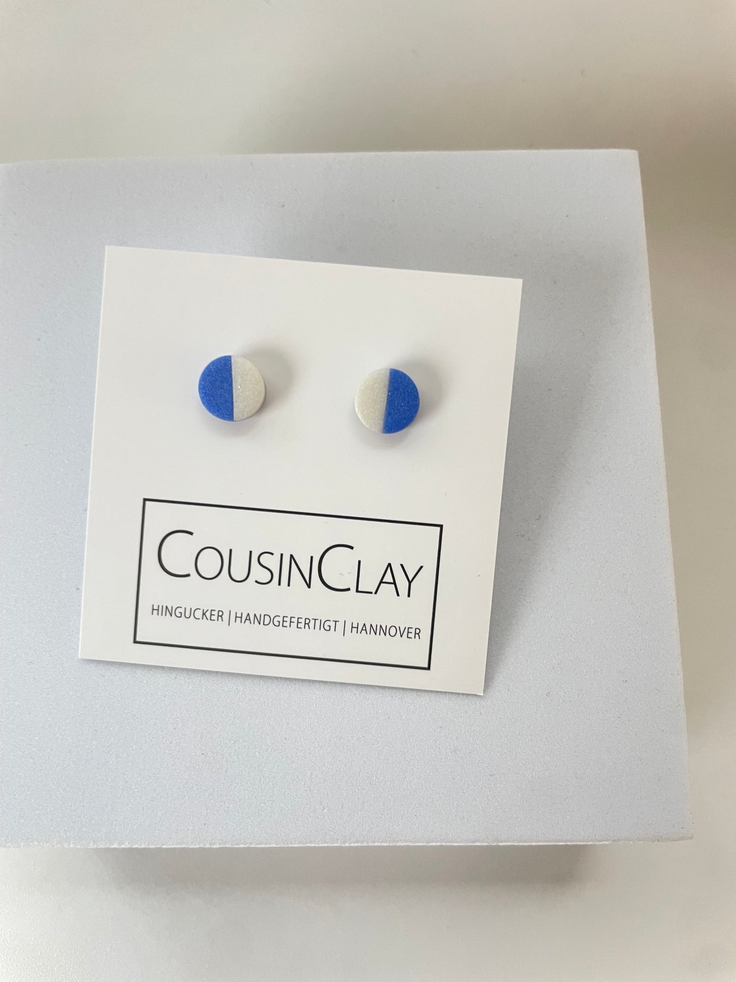 DUO - Color Blocking | Blau und Perlmutt/Weiss