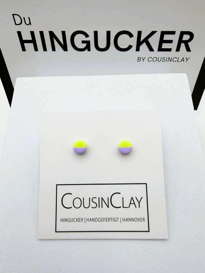 DUO - Ohrstecker Neongelb▪️Flieder - CousinClay