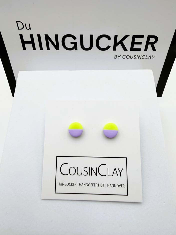 DUO - Ohrstecker Neongelb▪️Flieder - CousinClay