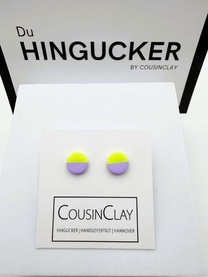 DUO - Ohrstecker Neongelb▪️Flieder - CousinClay