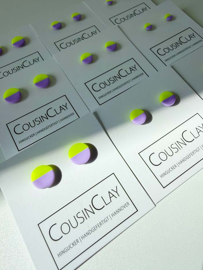 DUO - Ohrstecker Neongelb▪️Flieder - CousinClay