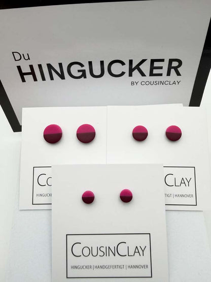 DUO - Ohrstecker   Himbeere ▪️Burgunder
