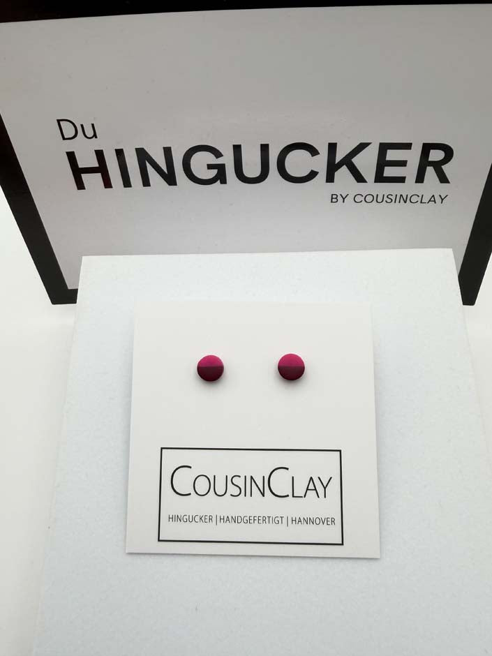 DUO - Ohrstecker   Himbeere ▪️Burgunder