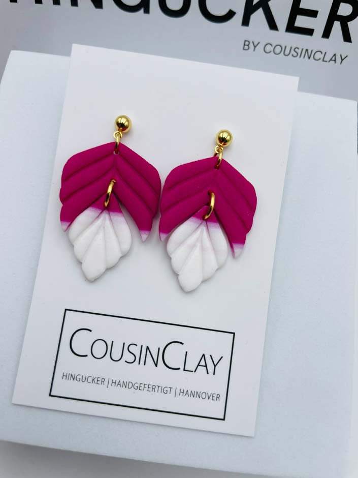 FLORA LEAF DUO – Pink & Weiß - CousinClay