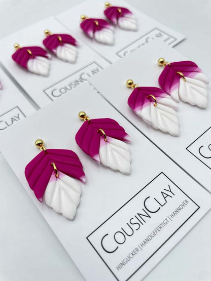 FLORA LEAF DUO – Pink & Weiß - CousinClay