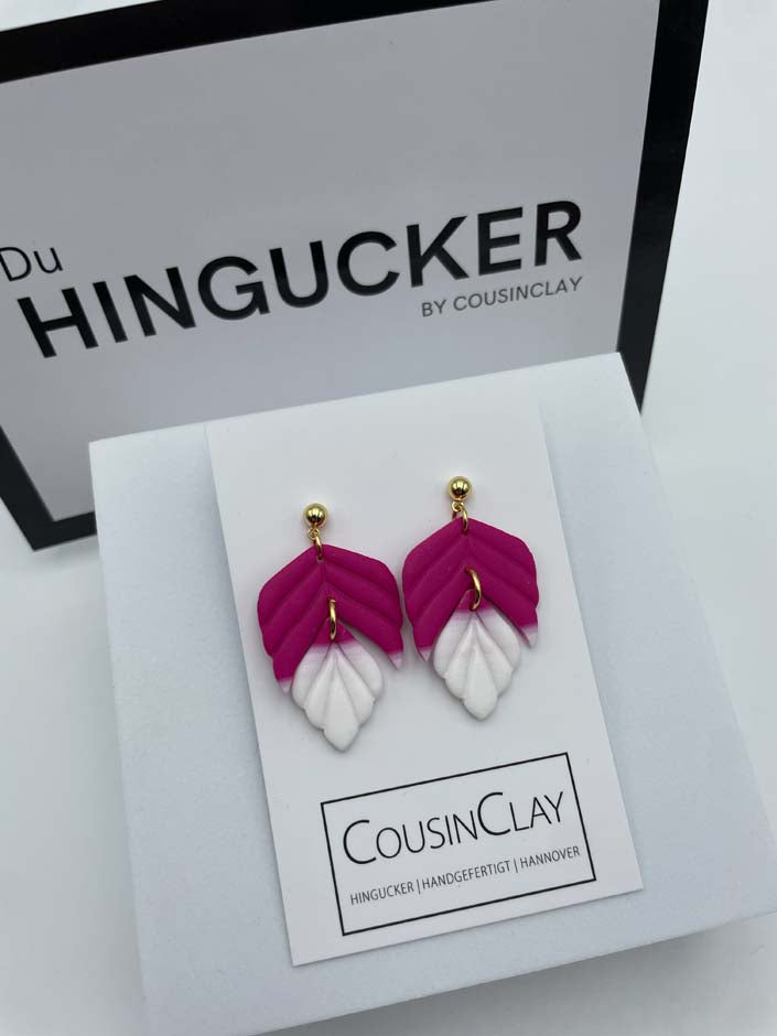 FLORA LEAF DUO – Pink & Weiß - CousinClay