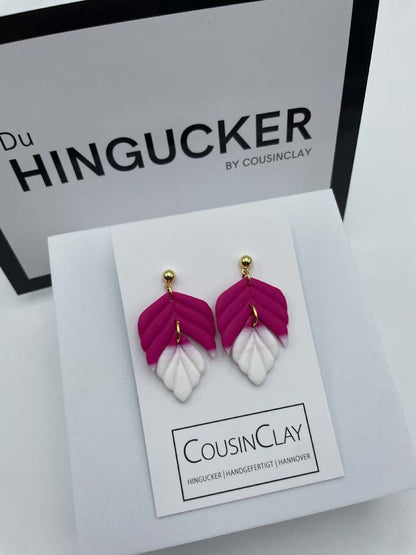FLORA LEAF DUO – Pink & Weiß - CousinClay