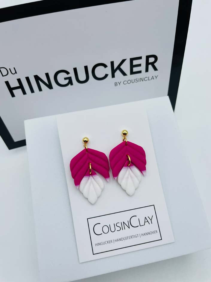 FLORA LEAF DUO – Pink & Weiß - CousinClay