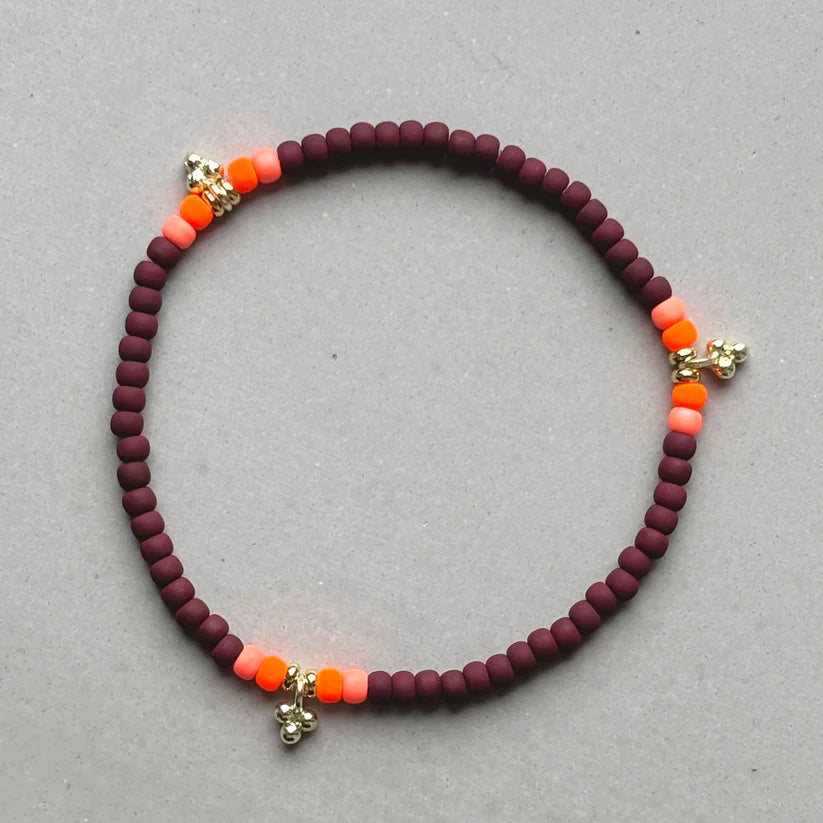 Handgefertigtes Armband        ▪️MINI ROC NEW MAROON ORANGE