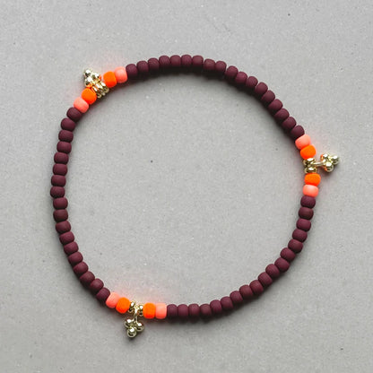 Handgefertigtes Armband        ▪️MINI ROC NEW MAROON ORANGE