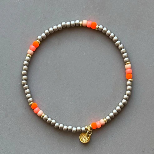 Handgefertigtes Armband        ▪️MINI ROC SILVER ORANGE